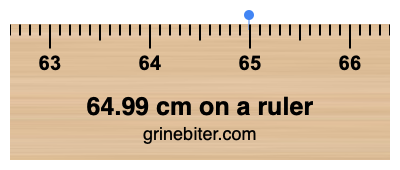 Where is 64.99 centimeters on a ruler