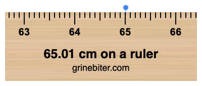 Where is 65.01 centimeters on a ruler