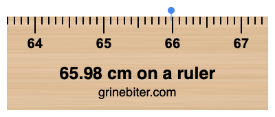 65.98 cm on a ruler Where is 65.98 centimeters on a ruler