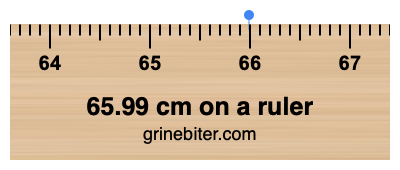 65.99 cm on a ruler Where is 65.99 centimeters on a ruler
