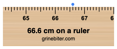 Where is 66.6 centimeters on a ruler