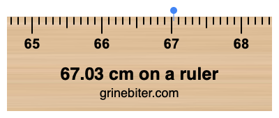 67.03 cm on a ruler Where is 67.03 centimeters on a ruler