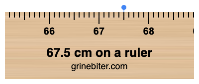 67.5 cm on a ruler Where is 67.5 centimeters on a ruler