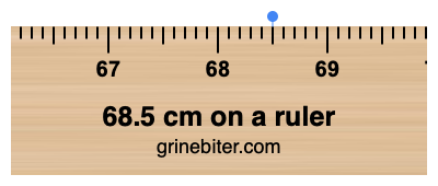 Where is 68.5 centimeters on a ruler