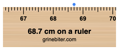 Where is 68.7 centimeters on a ruler