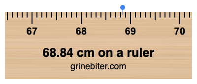 68.84 cm on a ruler Where is 68.84 centimeters on a ruler