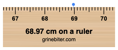 68.97 cm on a ruler Where is 68.97 centimeters on a ruler