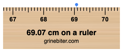 69.07 cm on a ruler Where is 69.07 centimeters on a ruler