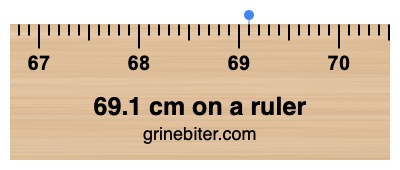 69.1 cm on a ruler Where is 69.1 centimeters on a ruler