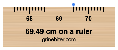 69.49 cm on a ruler Where is 69.49 centimeters on a ruler