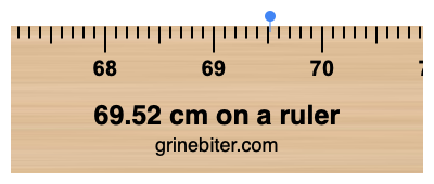 69.52 cm on a ruler Where is 69.52 centimeters on a ruler