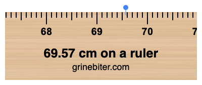 69.57 cm on a ruler Where is 69.57 centimeters on a ruler