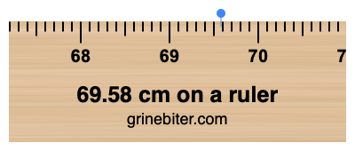69.58 cm on a ruler Where is 69.58 centimeters on a ruler