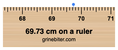 Where is 69.73 centimeters on a ruler