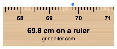 Where is 69.8 centimeters on a ruler