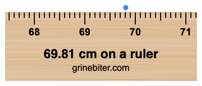 Where is 69.81 centimeters on a ruler