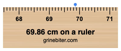 Where is 69.86 centimeters on a ruler
