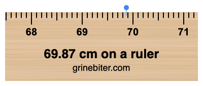 Where is 69.87 centimeters on a ruler