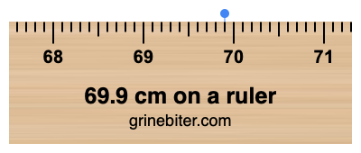 Where is 69.9 centimeters on a ruler