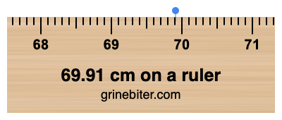 Where is 69.91 centimeters on a ruler