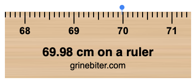 Where is 69.98 centimeters on a ruler