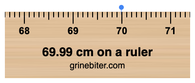 Where is 69.99 centimeters on a ruler