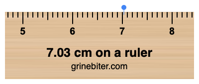 Where is 7.03 centimeters on a ruler