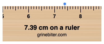 7.39 cm on a ruler Where is 7.39 centimeters on a ruler