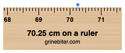 70.25 cm on a ruler Where is 70.25 centimeters on a ruler