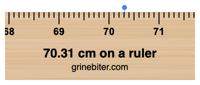 70.31 cm on a ruler Where is 70.31 centimeters on a ruler