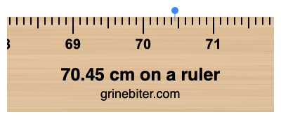 70.45 cm on a ruler Where is 70.45 centimeters on a ruler