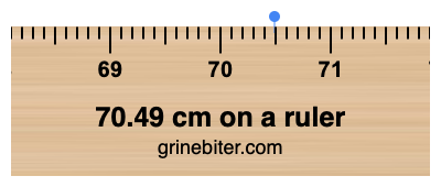 70.49 cm on a ruler Where is 70.49 centimeters on a ruler