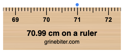 70.99 cm on a ruler Where is 70.99 centimeters on a ruler