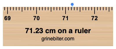 71.23 cm on a ruler Where is 71.23 centimeters on a ruler
