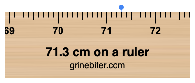 71.3 cm on a ruler Where is 71.3 centimeters on a ruler
