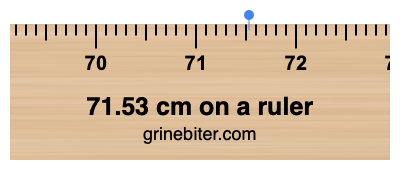 71.53 cm on a ruler Where is 71.53 centimeters on a ruler