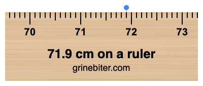 Where is 71.9 centimeters on a ruler