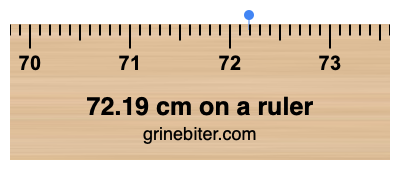 Where is 72.19 centimeters on a ruler