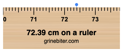 Where is 72.39 centimeters on a ruler