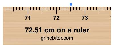 Where is 72.51 centimeters on a ruler