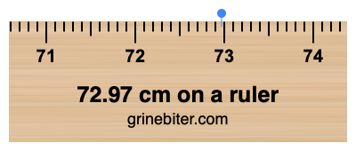 72.97 cm on a ruler Where is 72.97 centimeters on a ruler