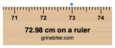 Where is 72.98 centimeters on a ruler