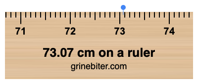 73.07 cm on a ruler Where is 73.07 centimeters on a ruler