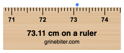 Where is 73.11 centimeters on a ruler