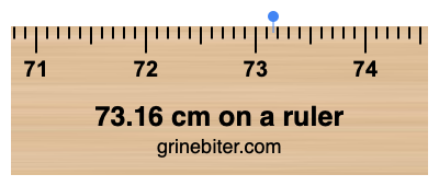 73.16 cm on a ruler Where is 73.16 centimeters on a ruler