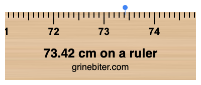 Where is 73.42 centimeters on a ruler