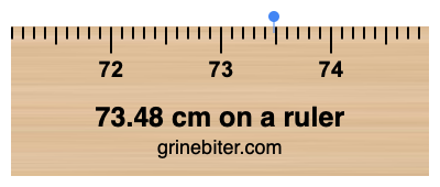Where is 73.48 centimeters on a ruler