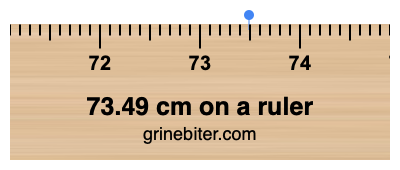 Where is 73.49 centimeters on a ruler