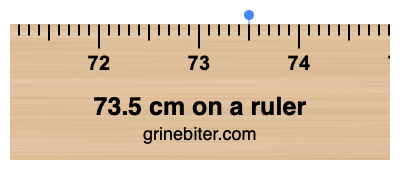 Where is 73.5 centimeters on a ruler