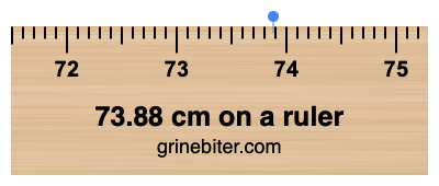 Where is 73.88 centimeters on a ruler